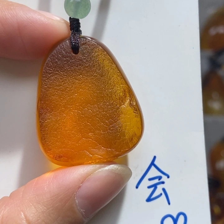 定制琥珀未镶嵌琥珀蜜蜡吊坠项链