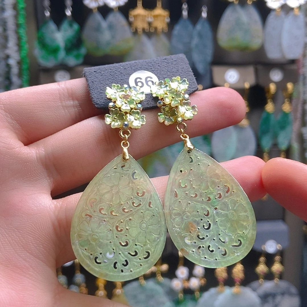 翡翠未镶嵌耳饰翡翠