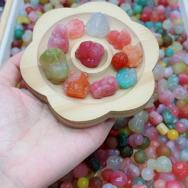 快***琳玛瑙/玉髓未镶嵌手链盐源5