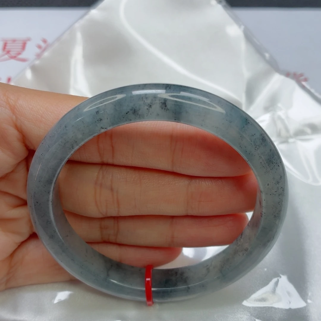 未镶嵌手镯翡翠老坑57圈冰水墨画004