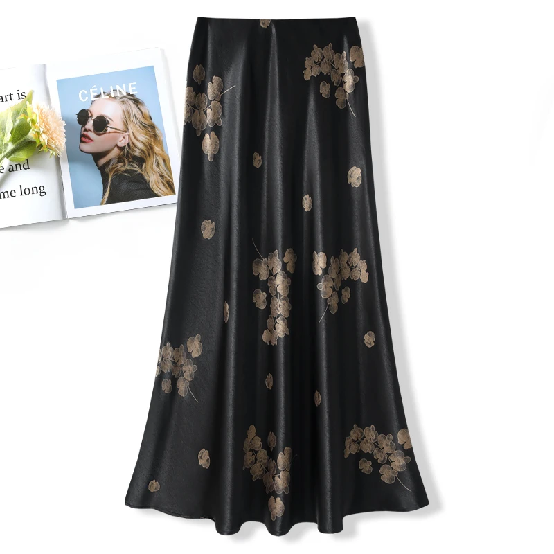 高级感缎面半身裙女高腰夏季新中式国风垂感长款包臀裙显瘦鱼尾裙