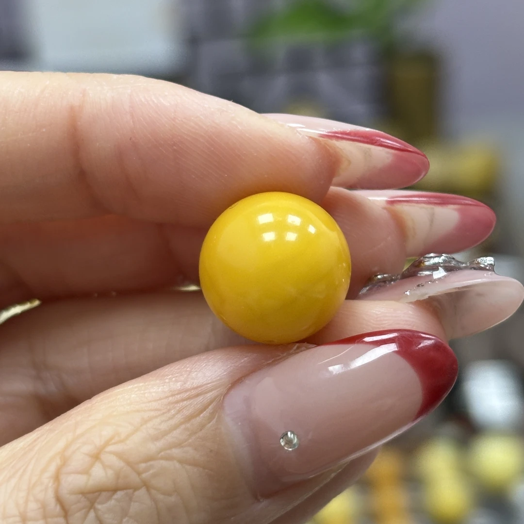 13.5mm小妖珠宝天然原矿琥珀蜜蜡