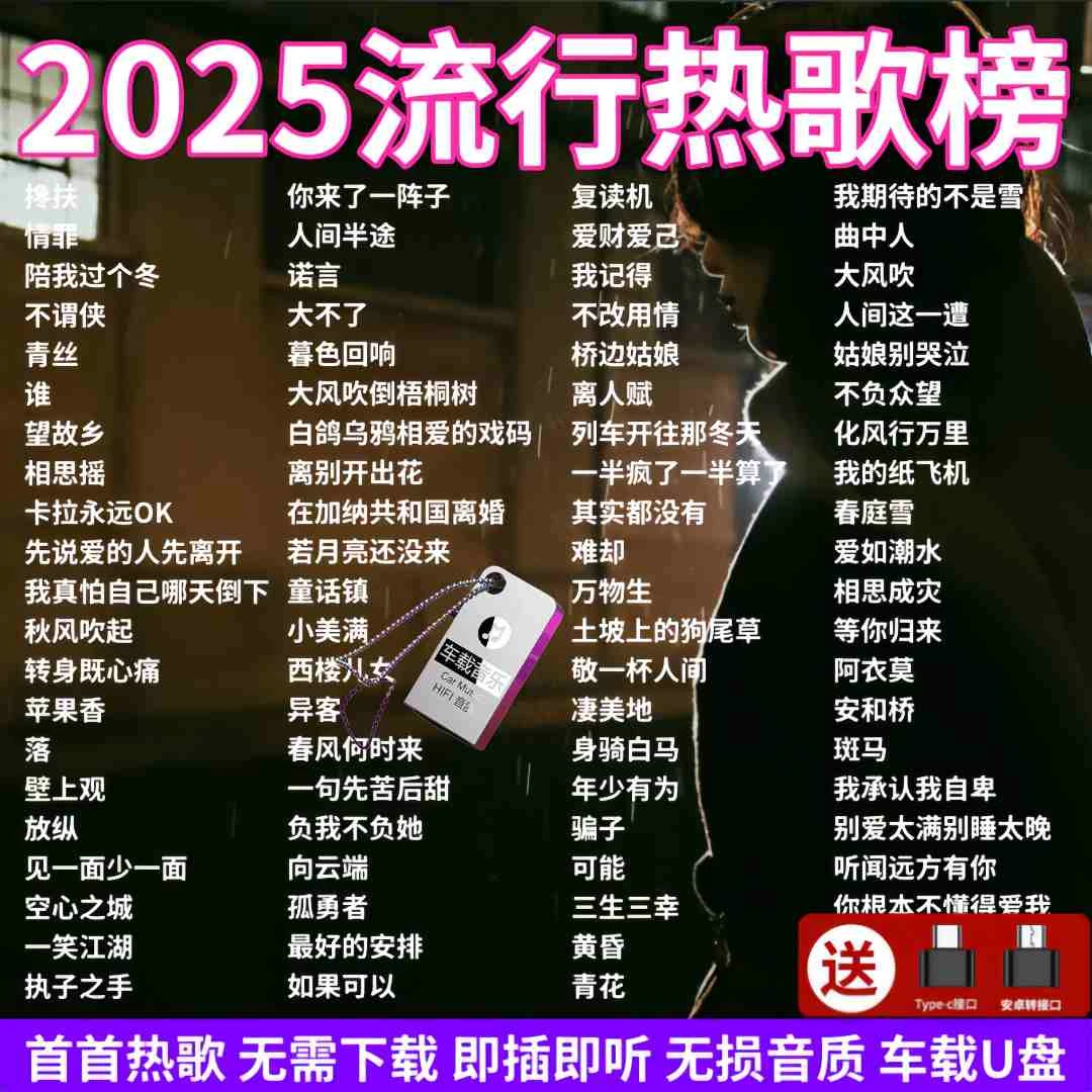 2025火遍抖音热歌汽车载u盘高品质歌曲音乐优盘无损音质柏林之声