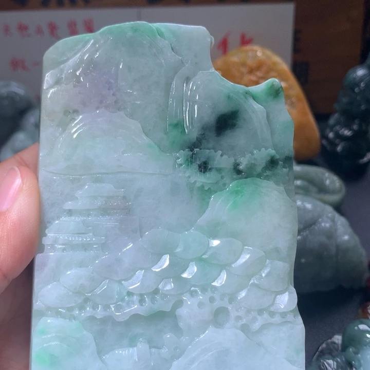 翡翠未镶嵌颈饰保真天然A货翡翠