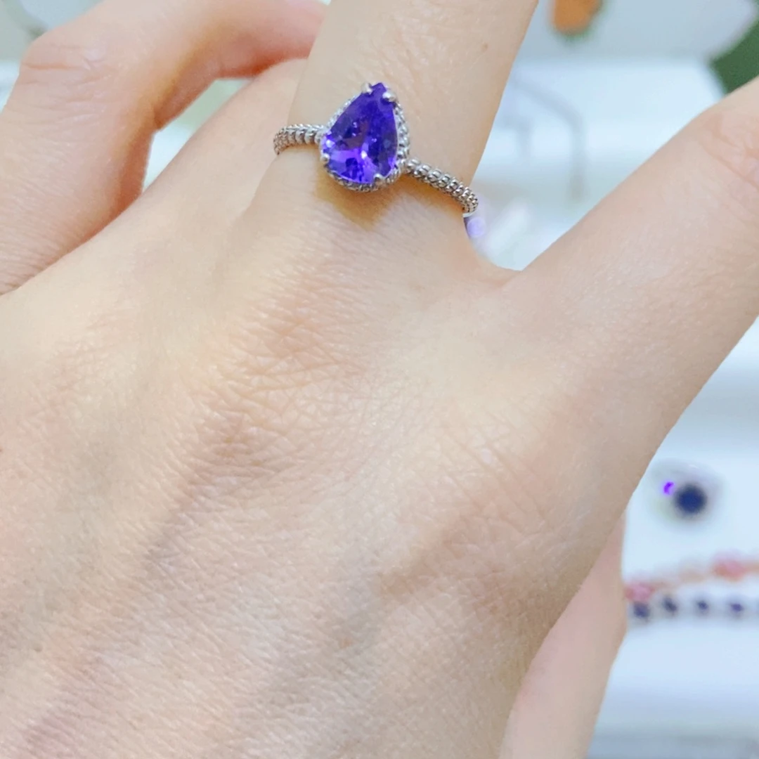 银S925镶嵌戒指坦桑石