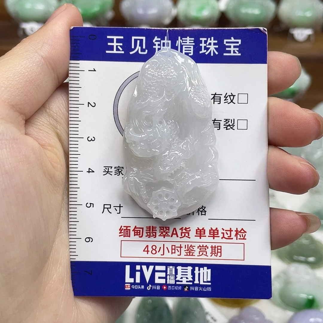 翡翠未镶嵌颈饰龙牌