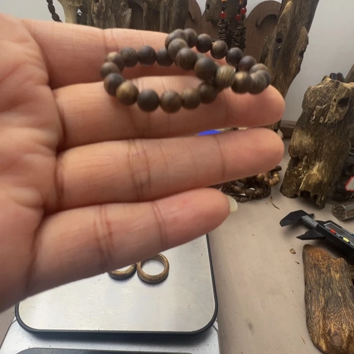 棋楠沉香圆珠卡5戒指