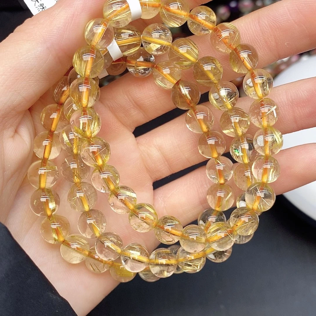 水晶手链未镶嵌39金发8mm多样性发其一