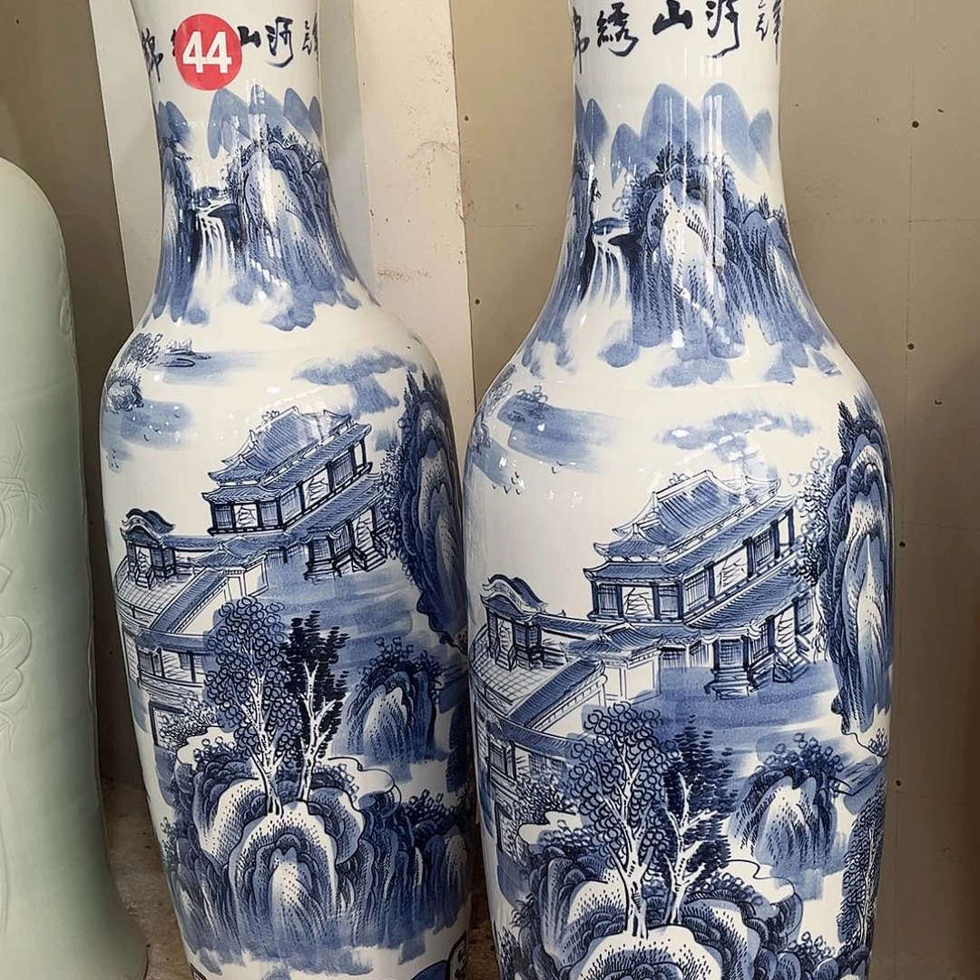 平***福陶景德镇落地大花瓶高度1.6左右一对