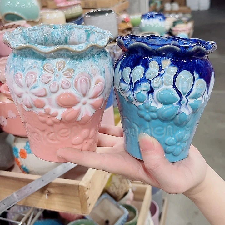 有孔.凑单10元陶瓷花盆发货！