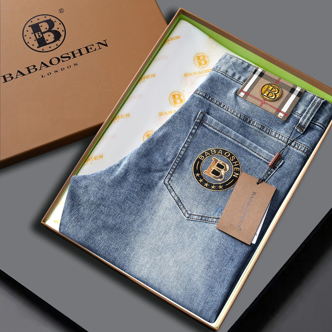 【巴家先生】轻奢高端百搭宽松男士弹力时尚潮流经典休闲牛仔裤