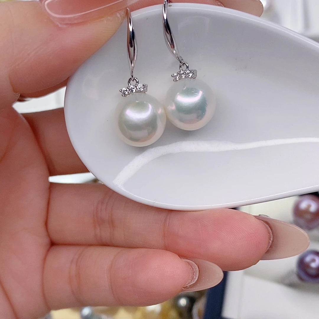 淡水珍珠耳饰银S925镶嵌