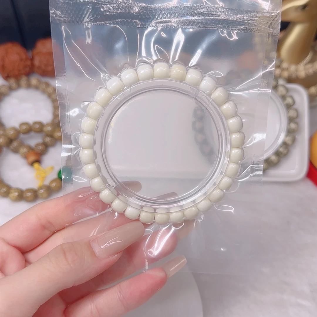 星月菩提吊坠原生态白玉菩提8×7