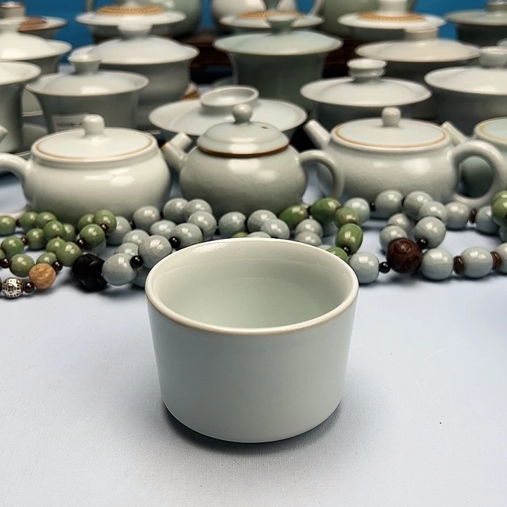 杯月白釉马蹄杯原矿原釉原产地