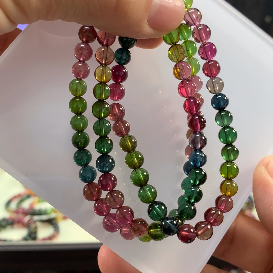 碧玺未镶嵌手链6.3左右