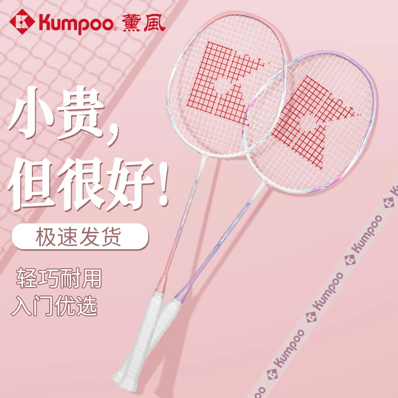 薰风羽毛球拍双拍套装初学者超轻碳素对拍家庭亲子娱乐熏风对拍