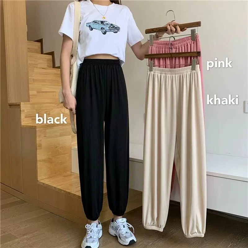 【胖彤彤】2468#2468#刺绣慵懒风束脚抖抖裤（可选一条或两条）Y/024