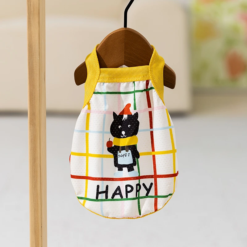 嬉皮狗—宠物狗狗印花字母小熊吊带衣服春夏季防掉毛薄款春夏8223