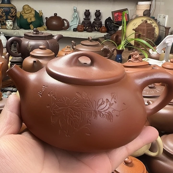 茶壶朱泥原矿紫砂