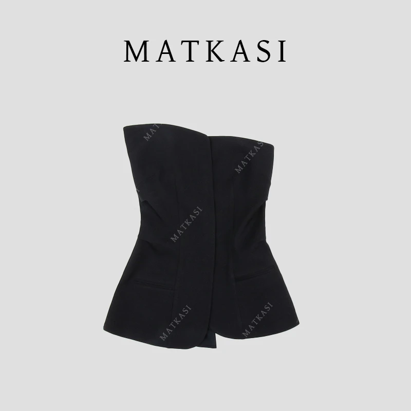 MATKASI 设计感时尚日常百搭不对称抹胸上衣女
