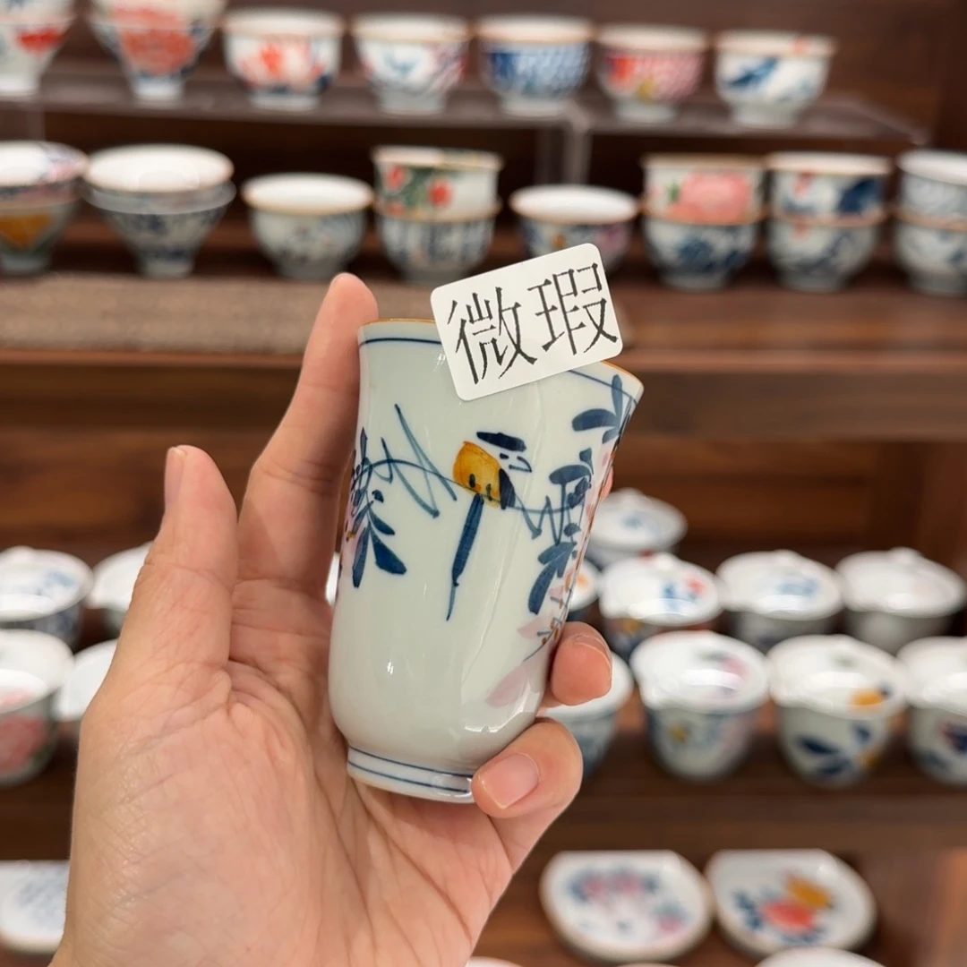 釉下手绘茶具微瑕