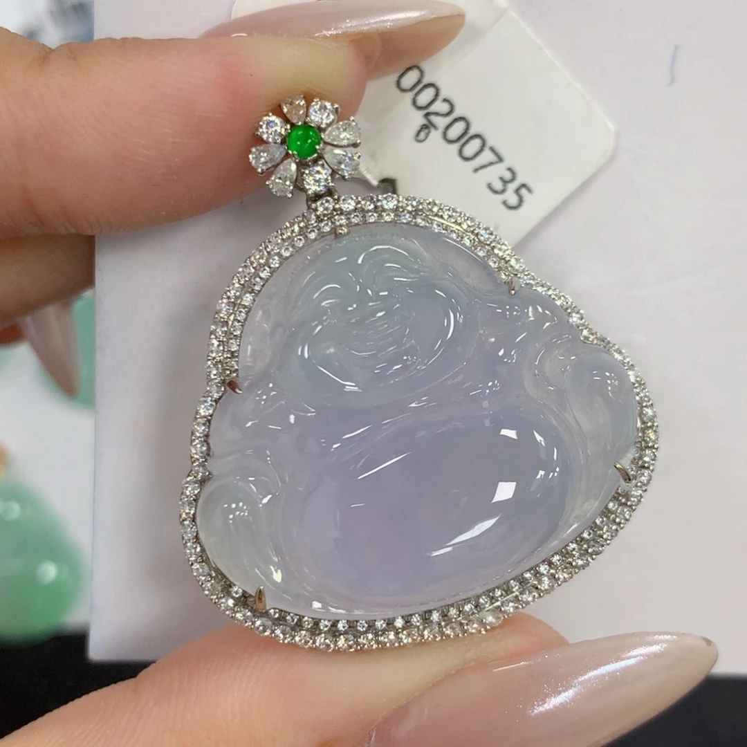 颈饰18K金镶嵌翡翠