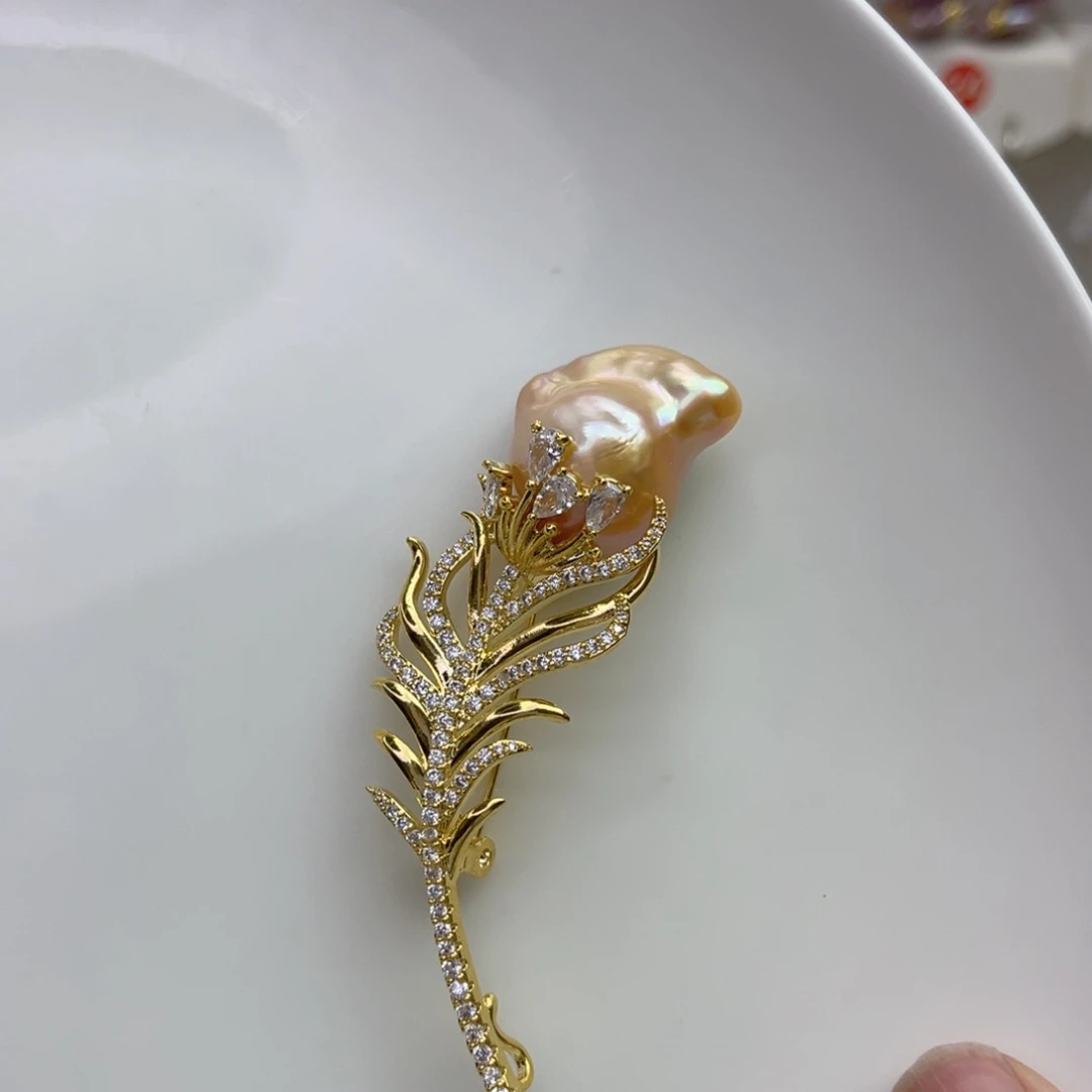 淡水珍珠胸针未镶嵌