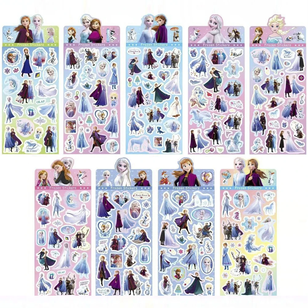 【冰雪公主贴纸】镭射卡通可爱网红2025年新款高颜值素材手账贴画