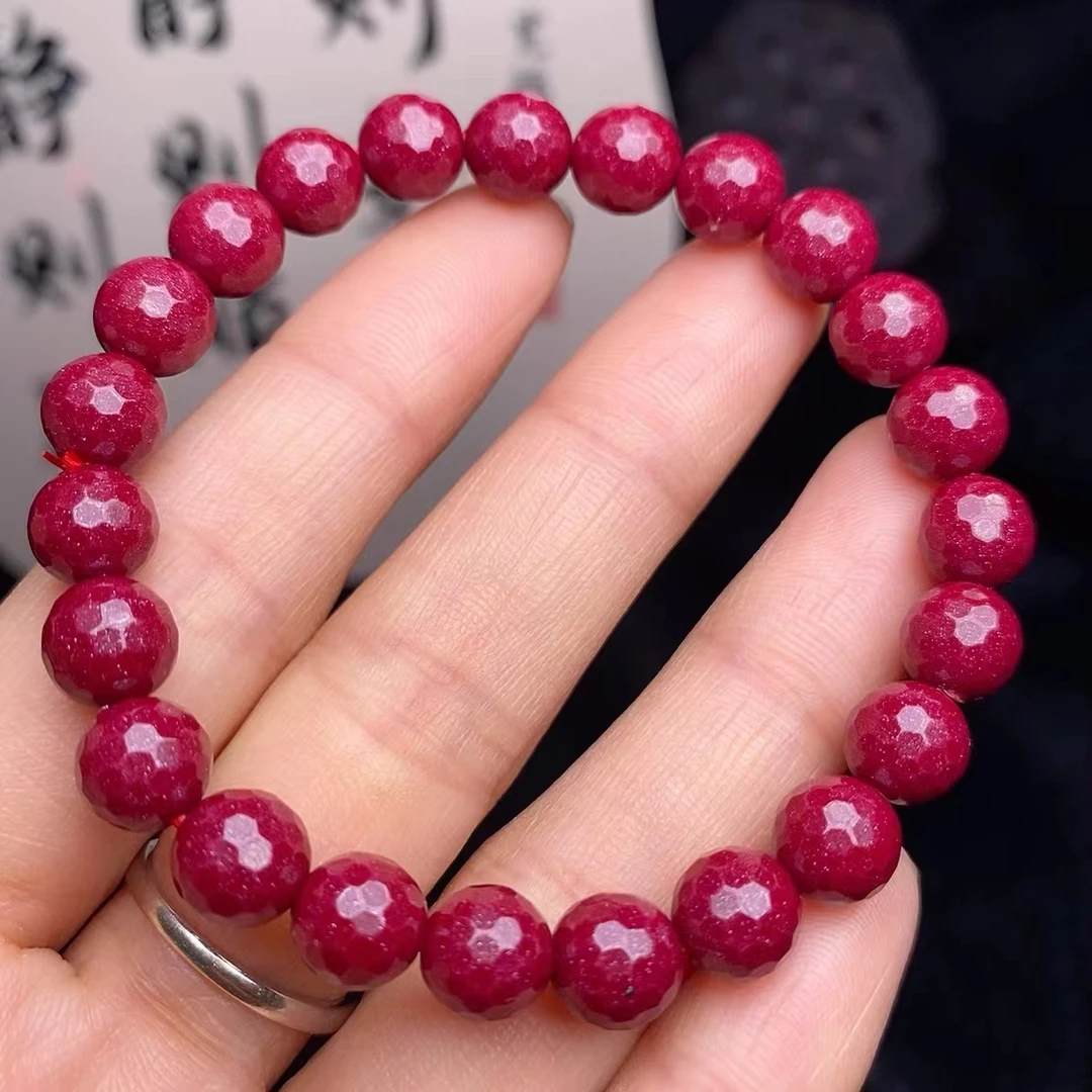 天然辰砂高含量原矿朱砂素珠蹦迪珠紫金砂手串