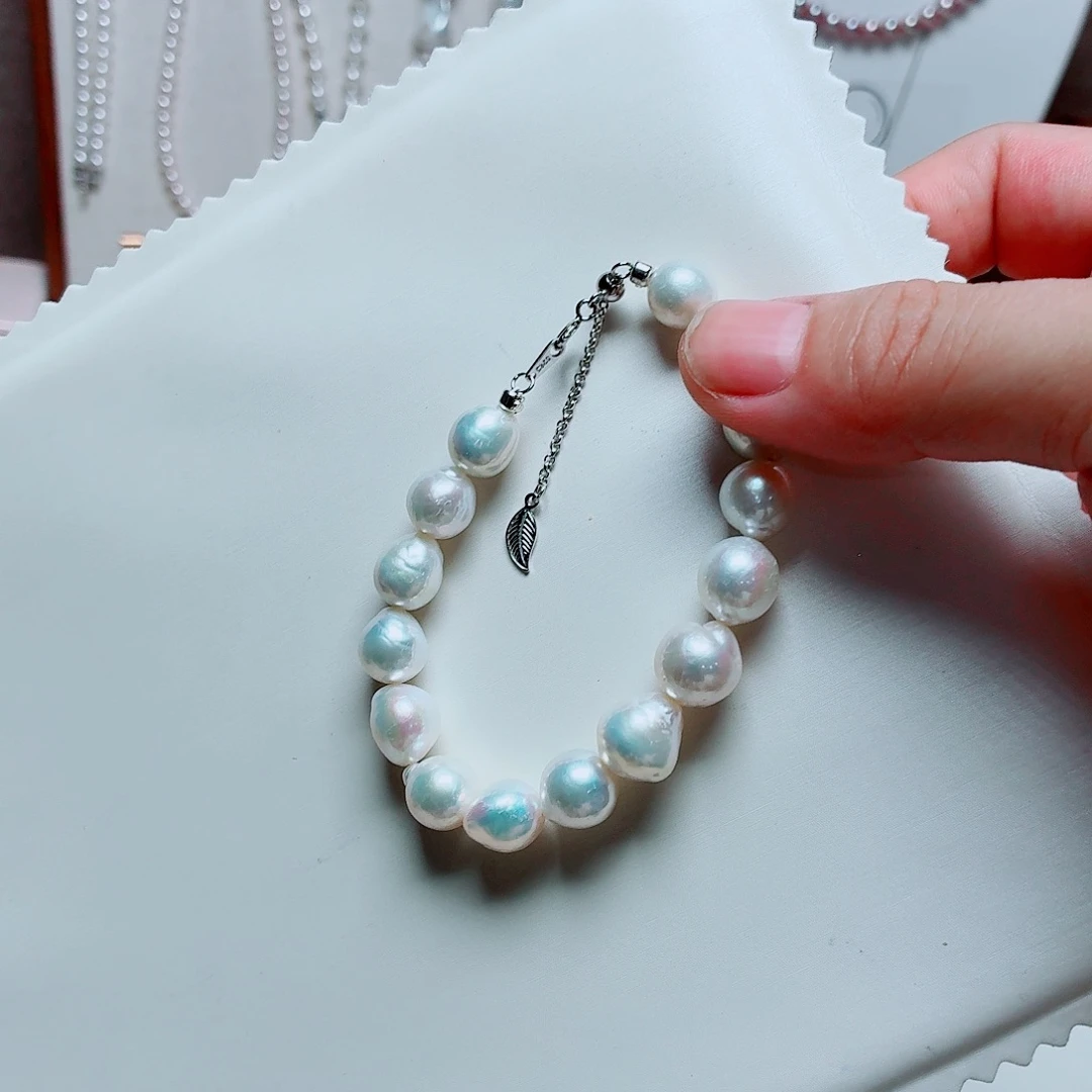 淡水珍珠颈饰银S925镶嵌手链