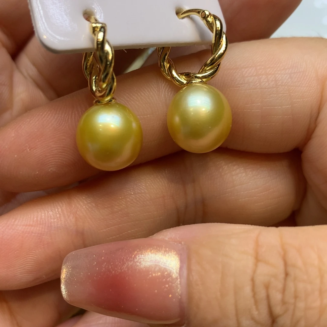 银S925镶嵌耳饰海水珍珠