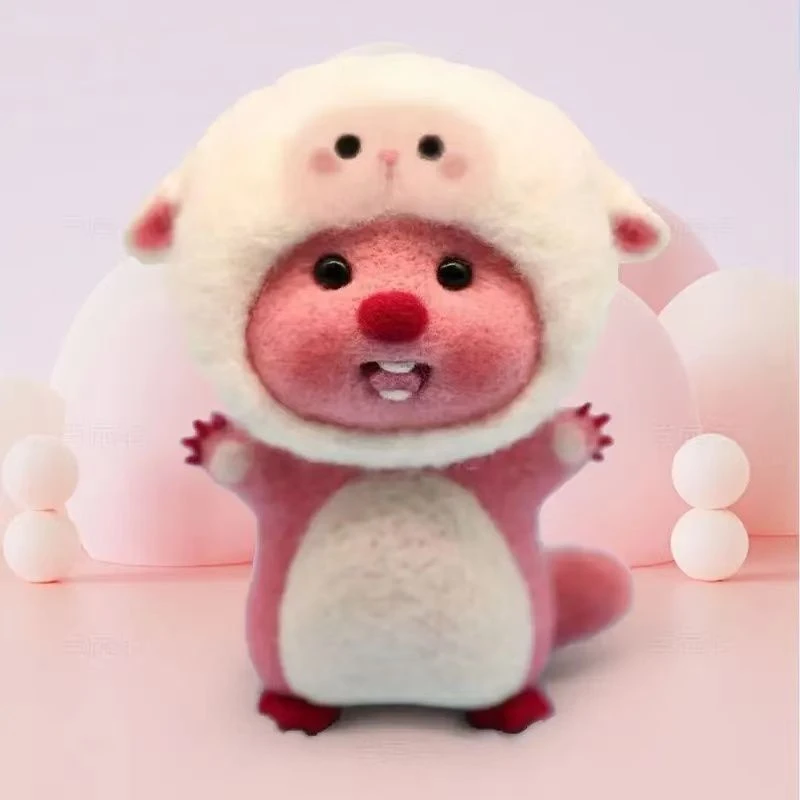 【曲奇】lubi羊毛毡戳戳乐小海狸露比材料包纯手工玩偶diy摆件钥匙