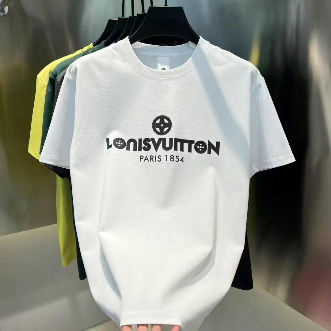 春夏季新款潮牌男士时尚圆领T恤宽松潮流字母半袖百搭休闲男装