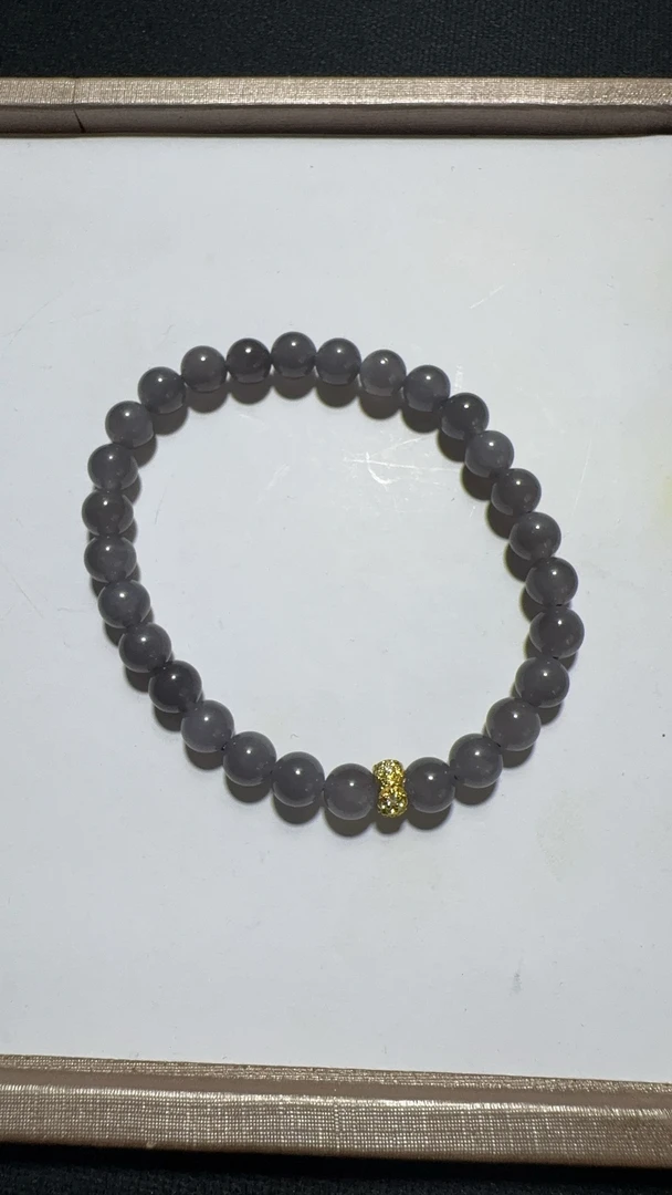 烟紫高贵气质圆珠单圈手串女士百搭