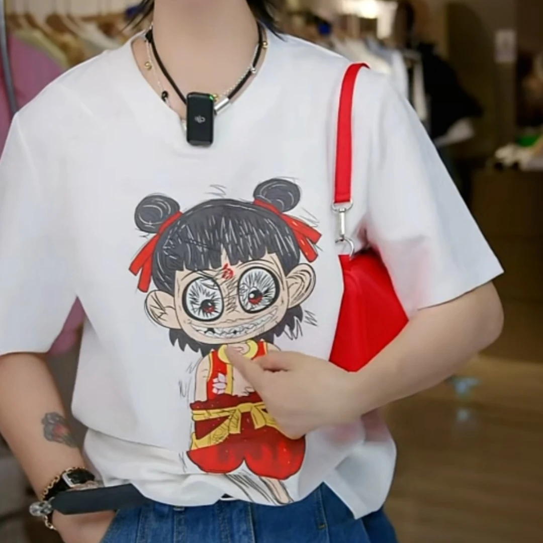【济州岛】涂鸦哪吒印花大版圆领短袖GAGA
