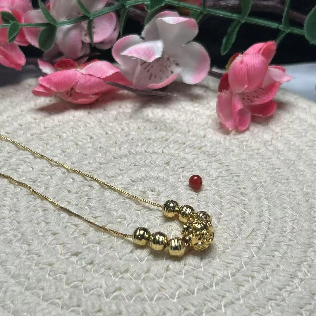 【浩然推荐】足金24K黄金卡10MM吊坠（赠配链赠配珠）套装J142VS389LZ