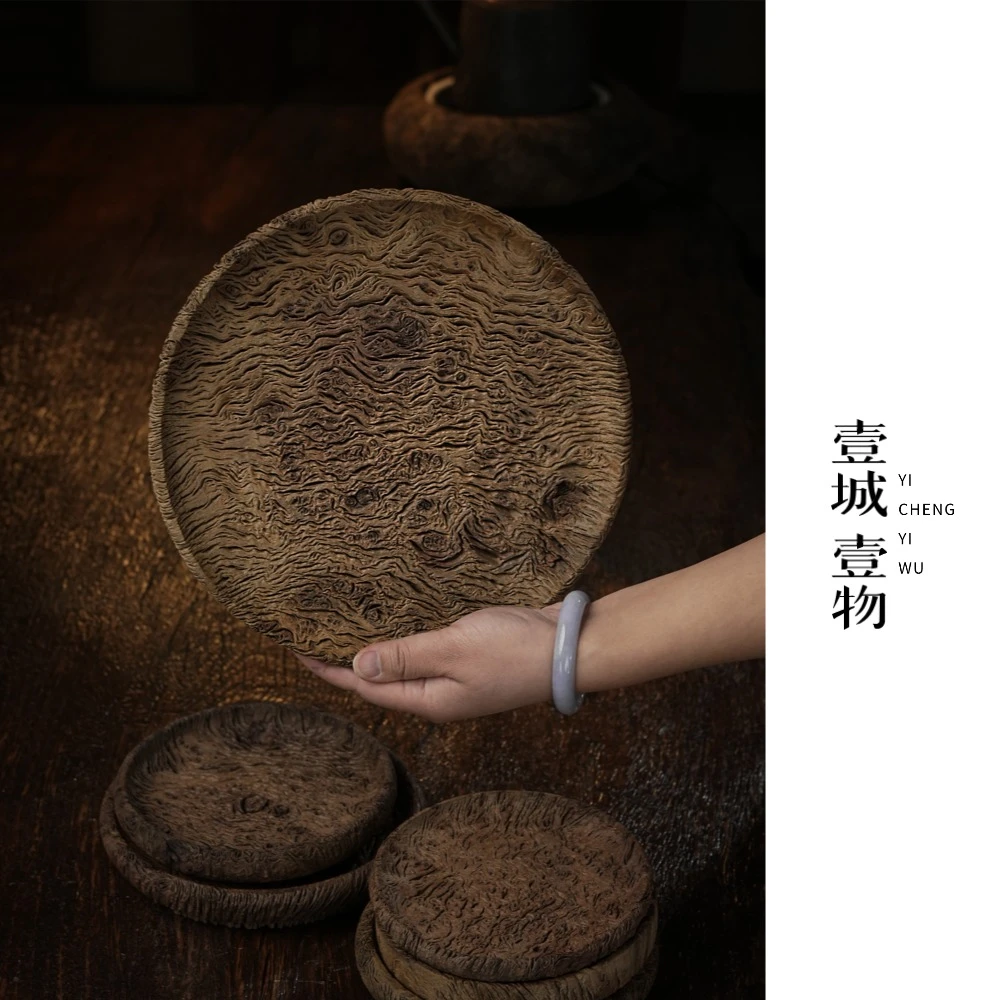 侘寂风红栗木果盘/茶盘/托盘「一物一拍」