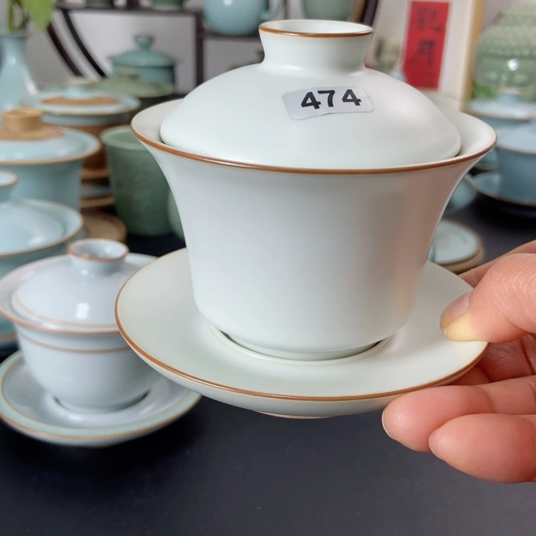 仿古釉三才马蹄盖碗吴文杰