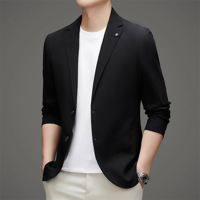高品质新款西装男春秋季休闲西服中国风通勤上班男装单西上衣外套