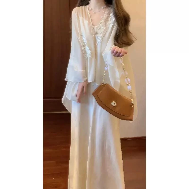 新中式气质清冷感一整套2025夏季新款超仙国风高级罩衫吊带裙女装