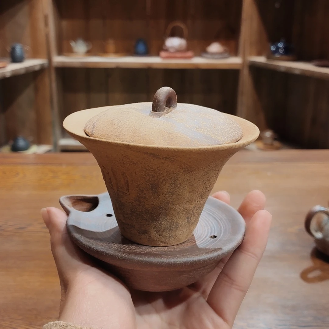 柴烧老岩泥茶器皿