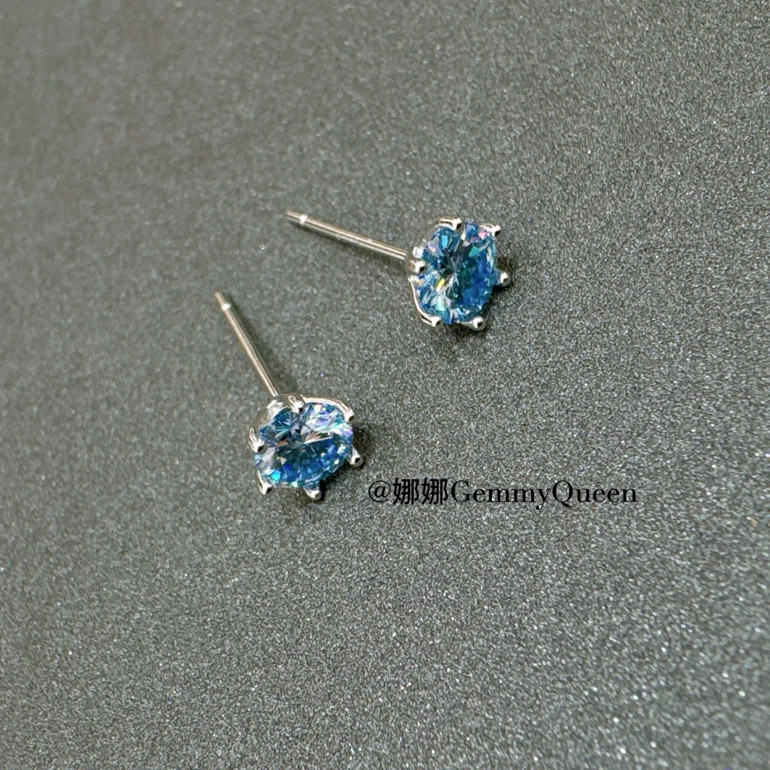 925银莫桑石耳饰 娜娜GemmyQueen耳环GQ09292