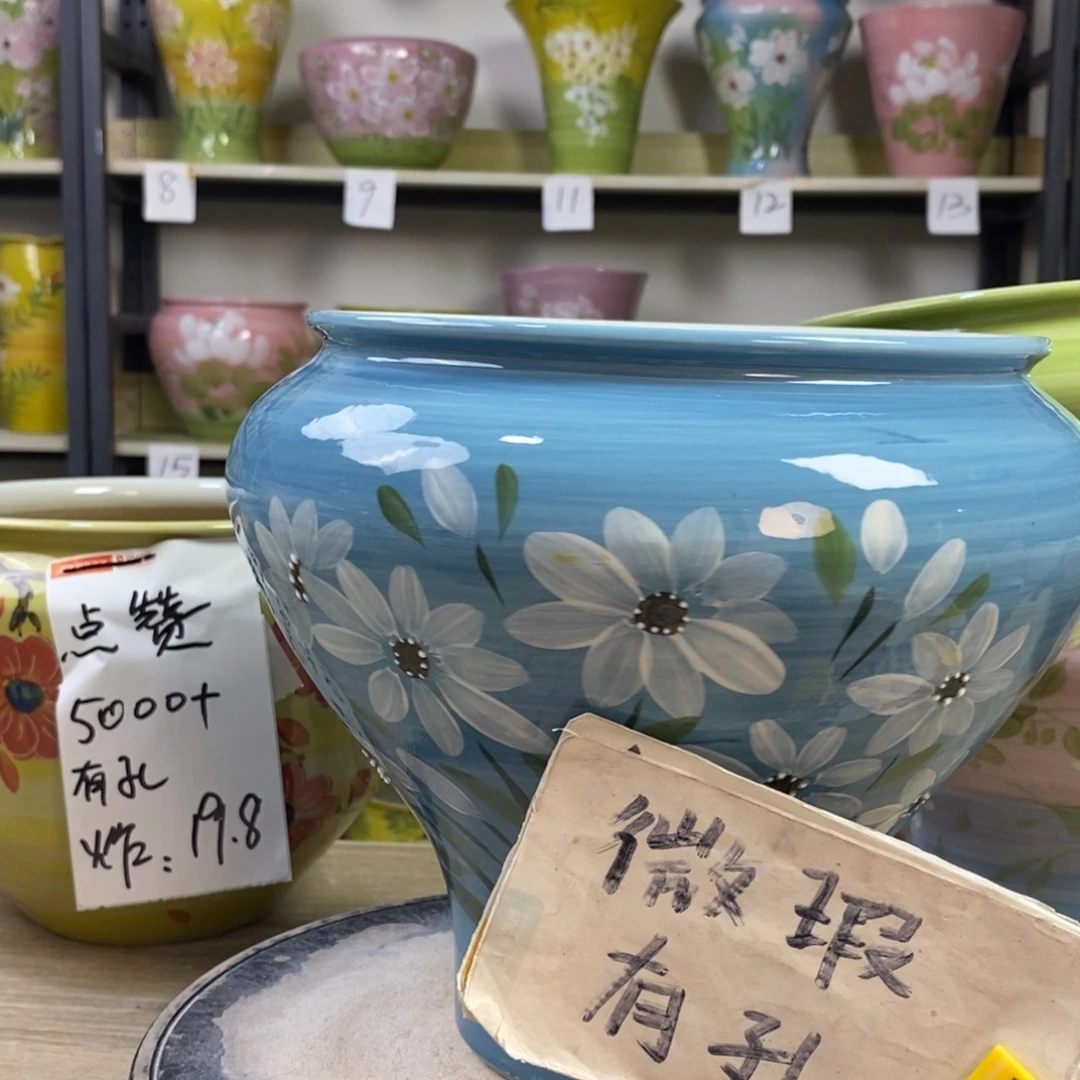 景德镇手工手绘陶瓷花盆