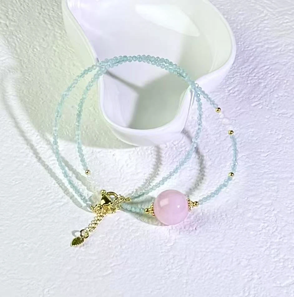 爱神之泪-粉水晶路路通锁骨链