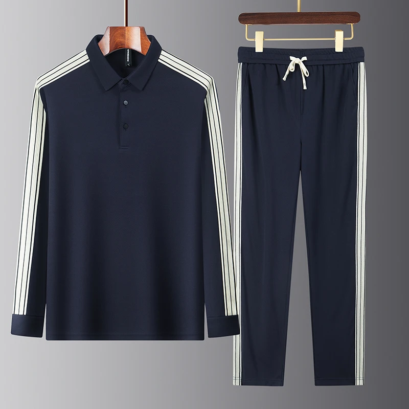 【套装polo】男士圆领运动套装长袖时尚休闲宽保暖23821