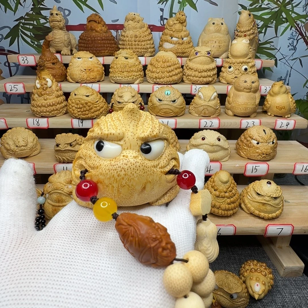 竹竹根雕手工雕刻独角金蟾