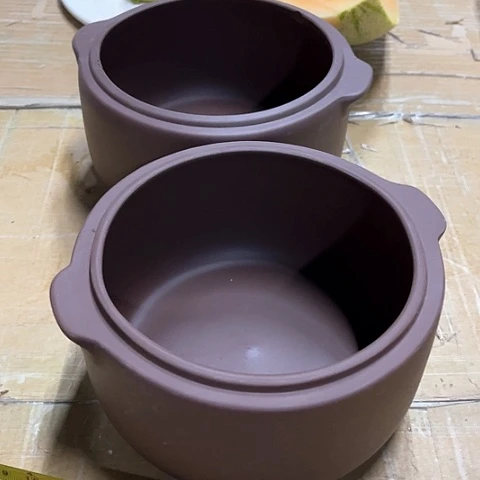 微瑕，不能明火，长度15厘米，高度8，紫砂2个无盖