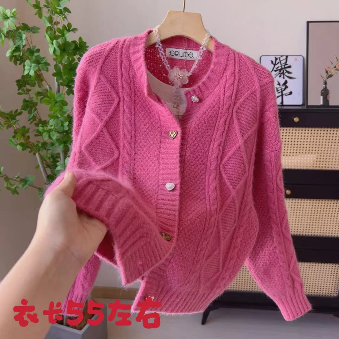 2707毛衣女秋冬新款上衣温柔风韩系高级感气质麻花针织外套