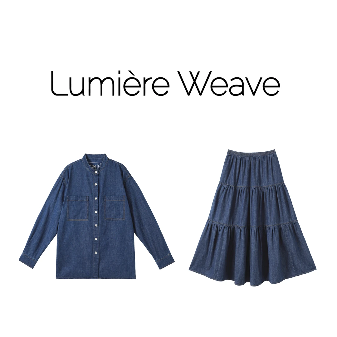 LumièreWeave【蓝调序曲】53TZ1163秋季新款棉感时尚宽松牛仔裙套装