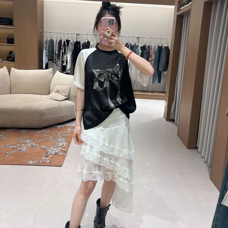 FIZZFLY | 25设计师品牌新款 25SS夏季撞色插肩袖圆领T恤